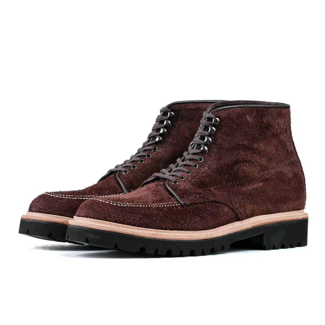 Indiana MocToe Boot - luosjiet®boots - Dark Brown Oiled Cowhide Reverse