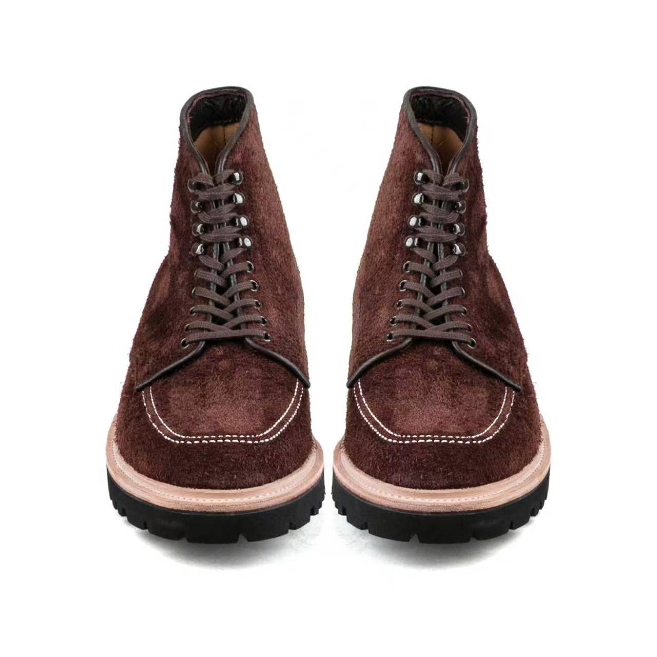 Indiana MocToe Boot - luosjiet®boots - Dark Brown Oiled Cowhide Reverse