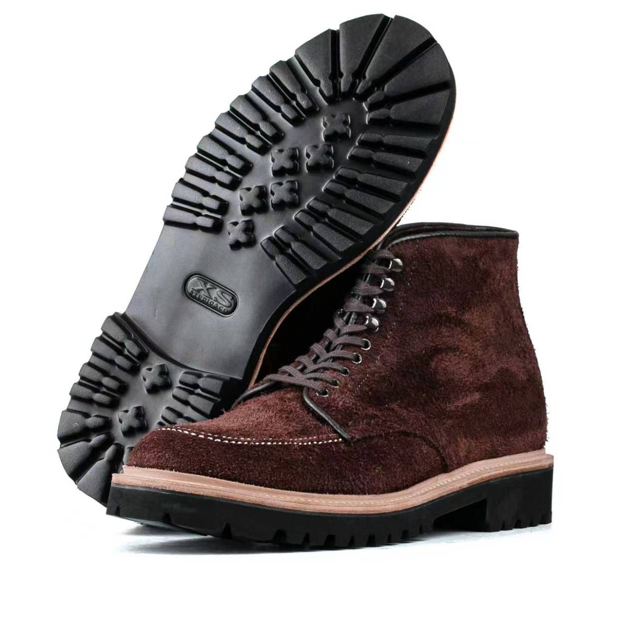 Indiana MocToe Boot - luosjiet®boots - Dark Brown Oiled Cowhide Reverse