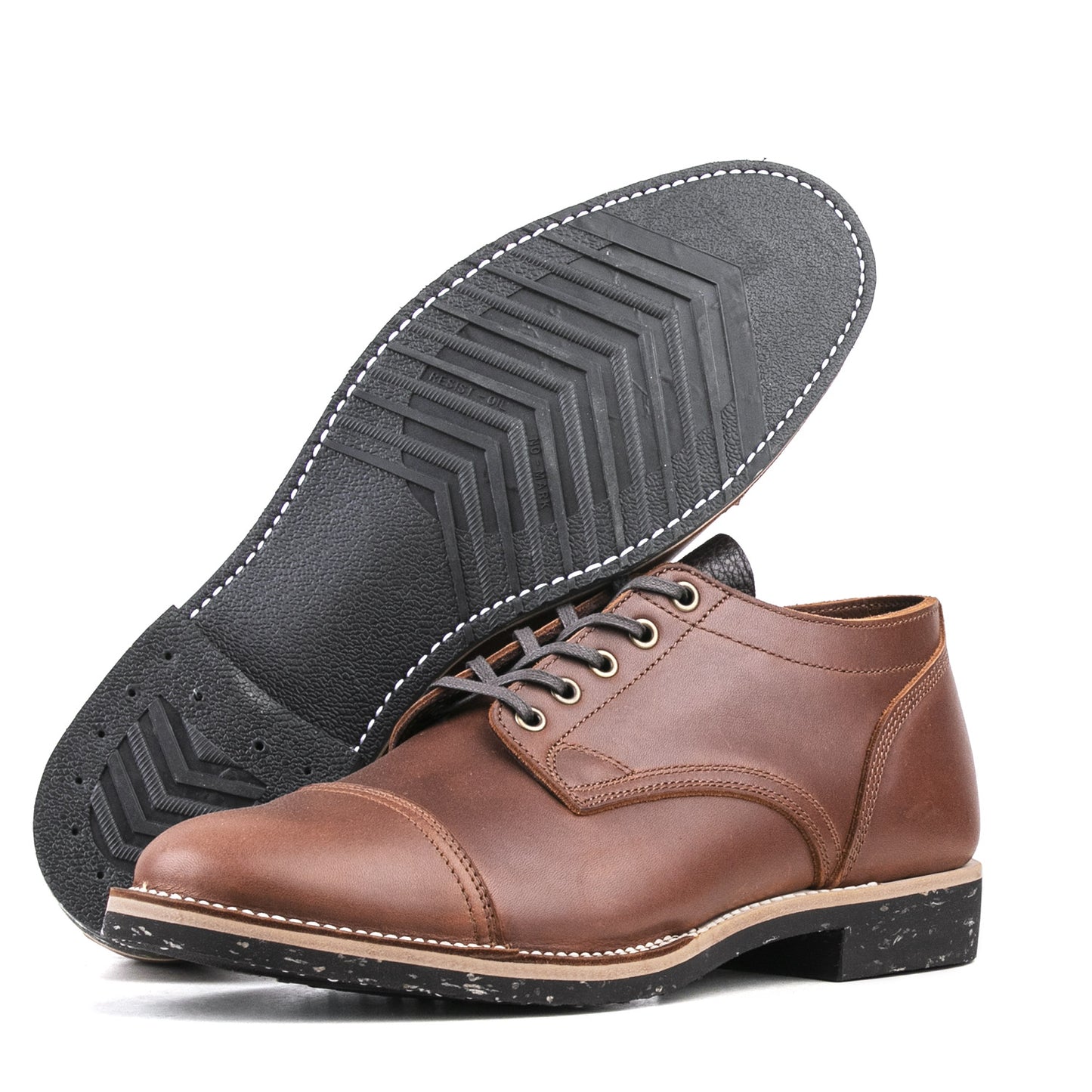 CapToe Service Shoe - luosjiet®shoes - Brown Full Grain Cowhide