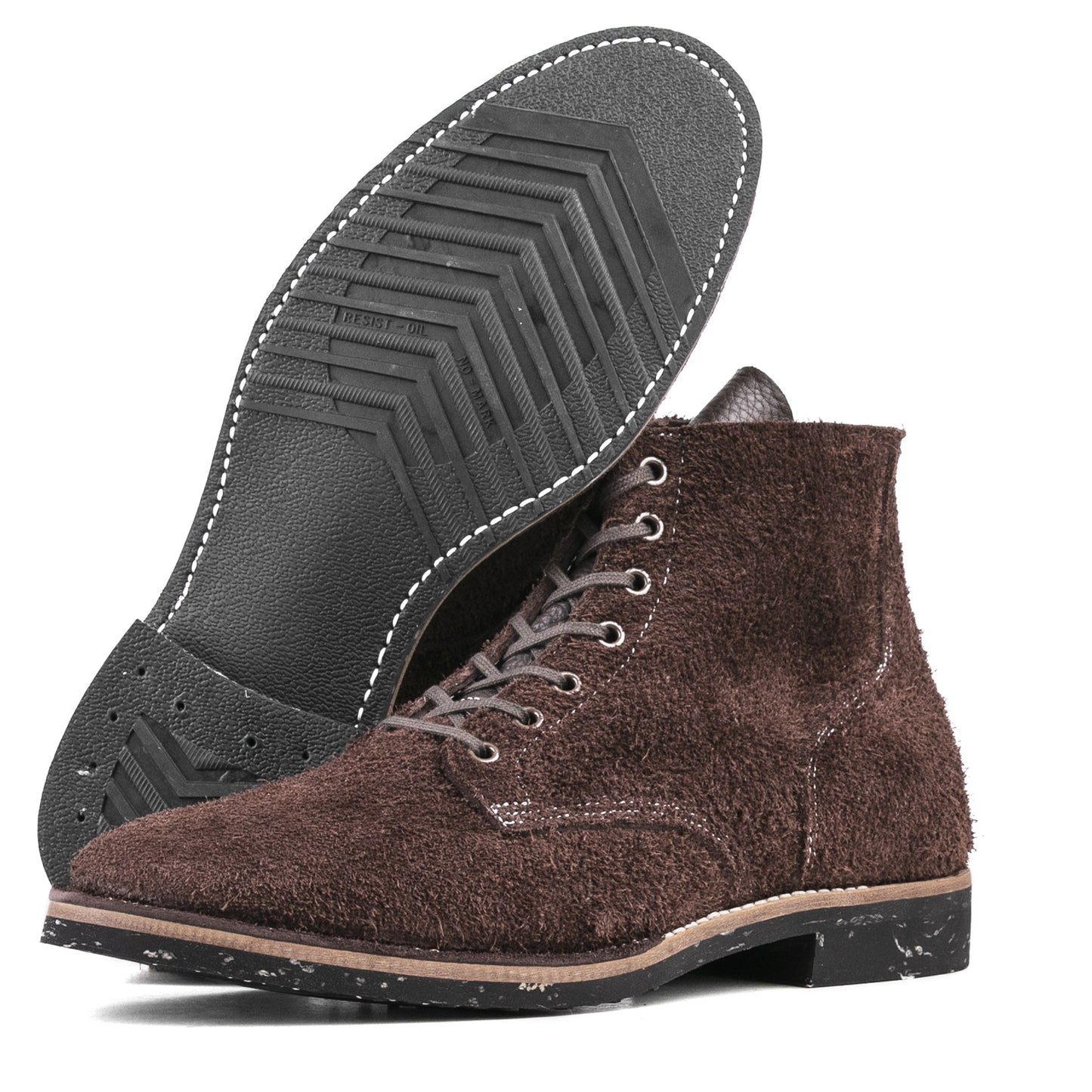 T.G.Escape Boondoker Boot - luosjiet®boots - Dark Brown Oiled  Cowhide Reverse(Long hair)