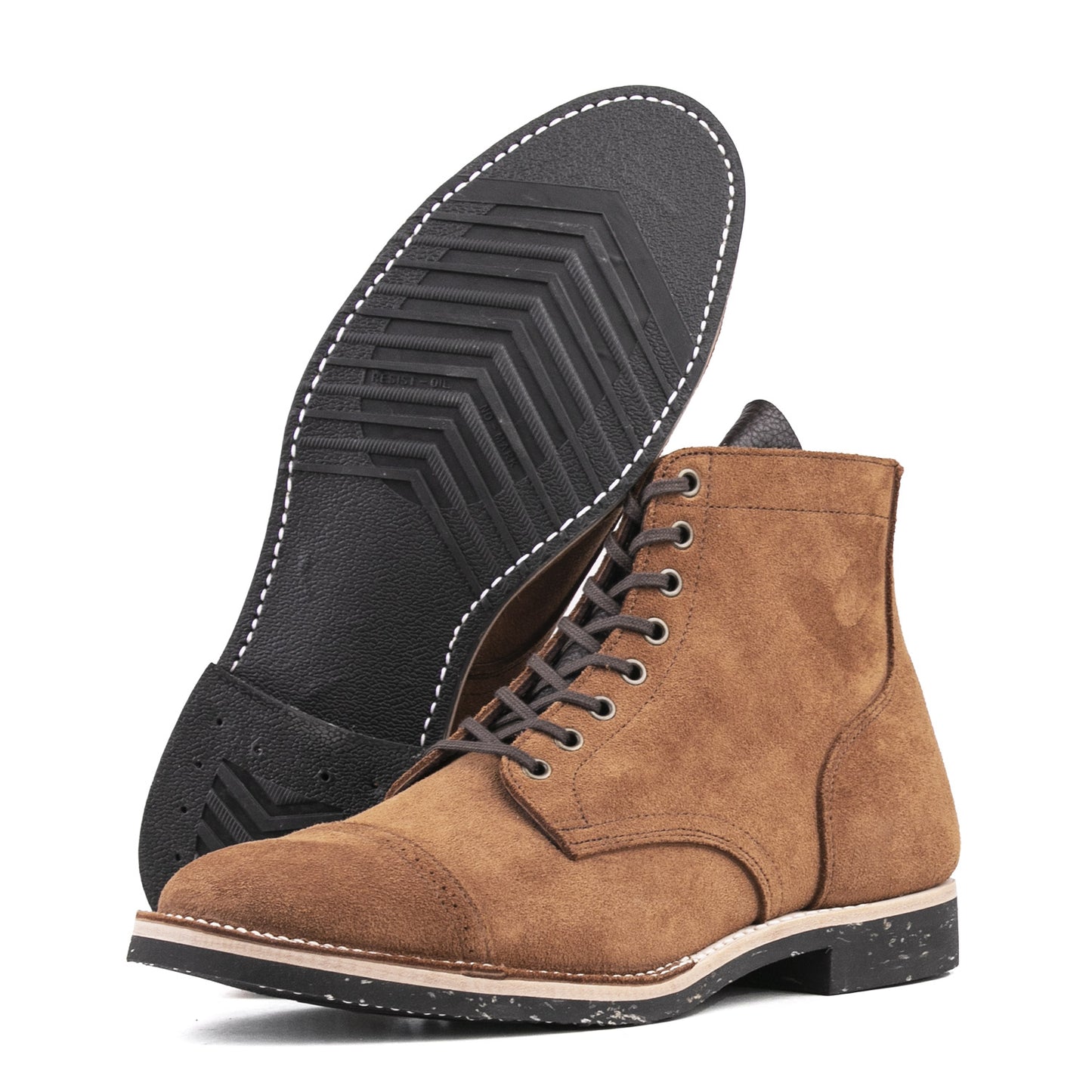 CapToe Service Boot(Brock) - luosjiet®boots - Brown Full Grain Cowhide Reverse