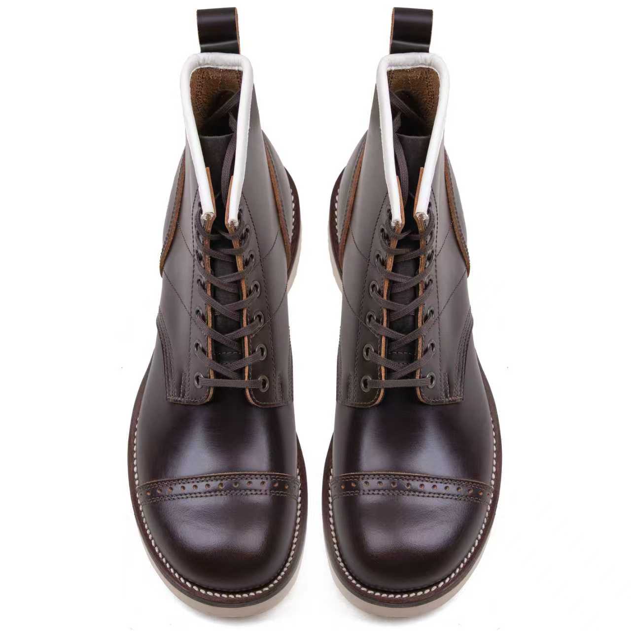 Munson City Paratroop Boot - luosjiet®boots - Dark Brown TeaCore Smooth Cowhide