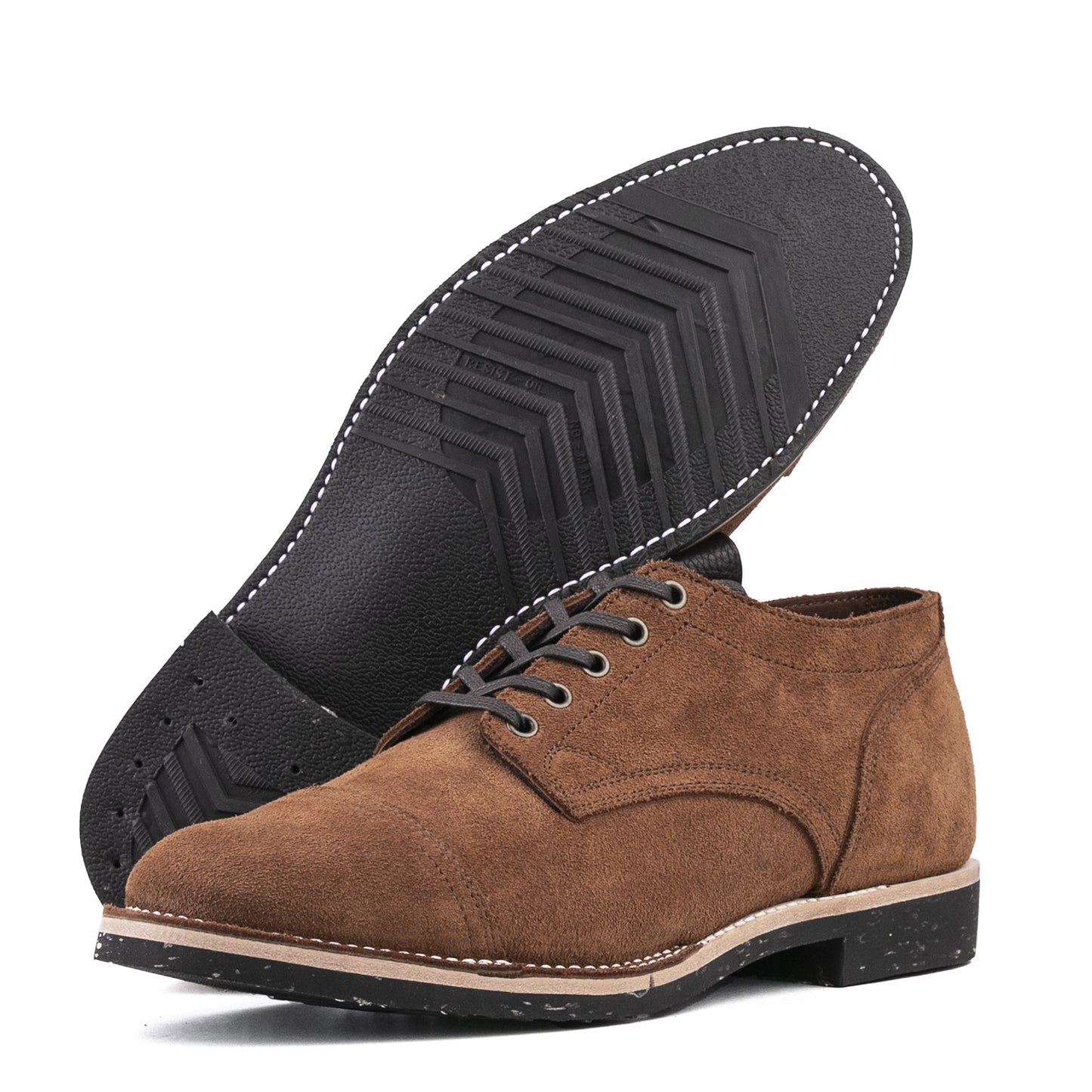 CapToe Service Shoe - luosjiet®shoes - Brown Full Grain Cowhide Reverse