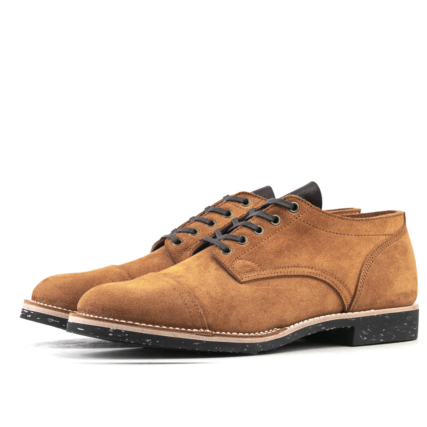 CapToe Service Shoe - luosjiet®shoes - AmberBrown Full Grain Cowhide Reverse