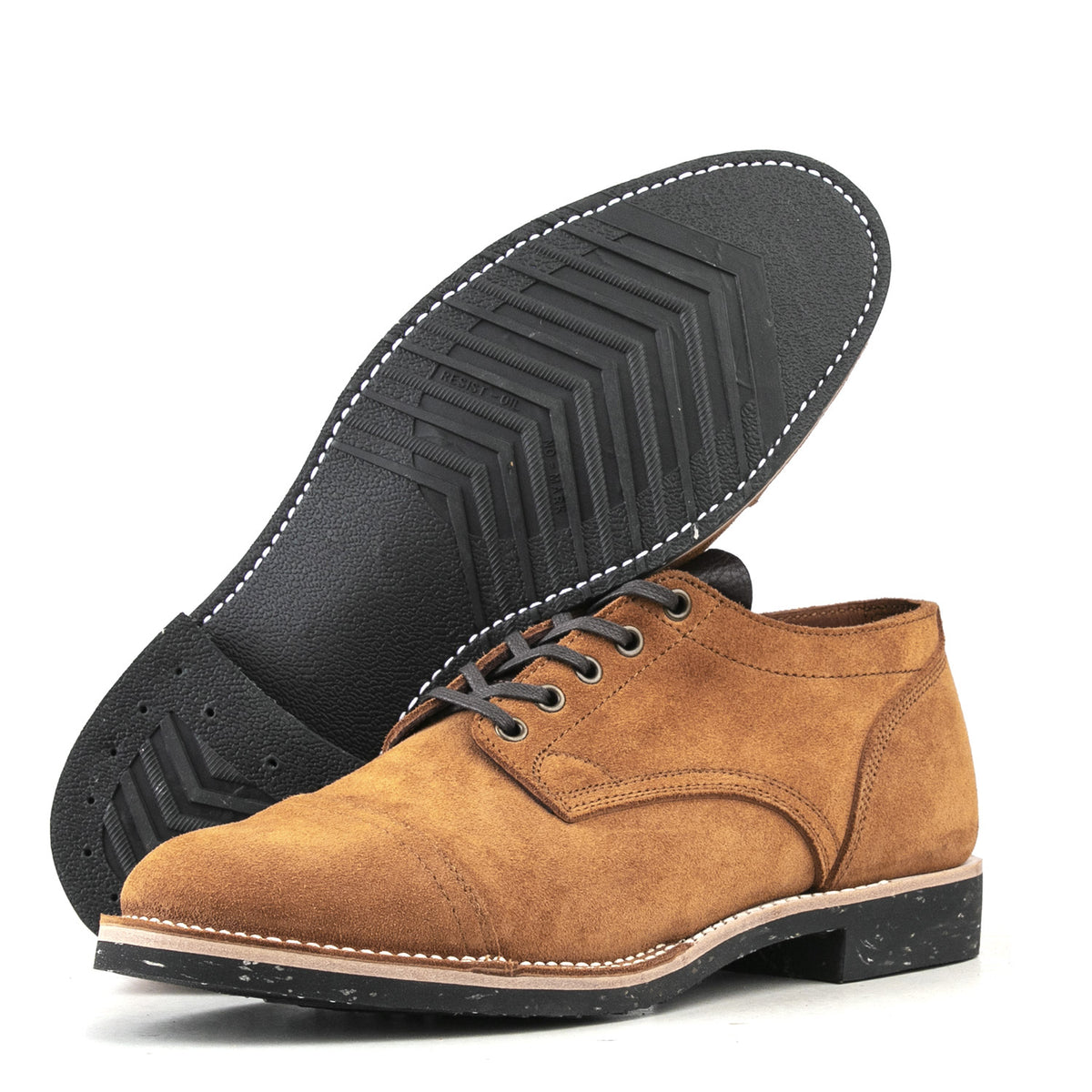 CapToe Service Shoe - luosjiet®shoes - AmberBrown Full Grain Cowhide Reverse