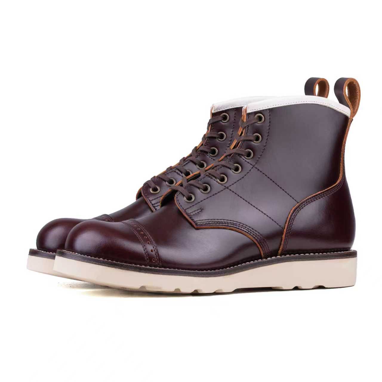 Munson City Paratroop Boot - luosjiet®boots - Wine TeaCore Smooth Cowhide