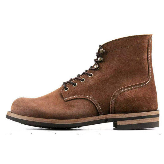 Classic PlainToe Paratroop Boots Plus Version - luosjiet®boots -  Dark Brown Oiled Cowhide Reverse