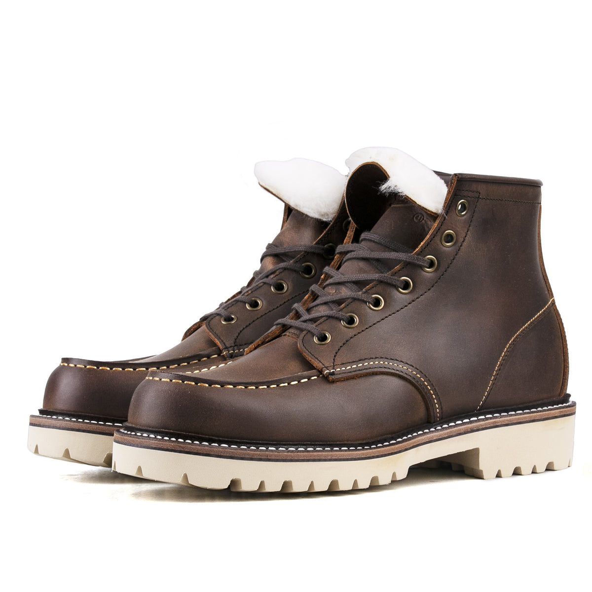 MocToe Woolen Boot -luosjiet®boots - Crazy Horse Red Brown