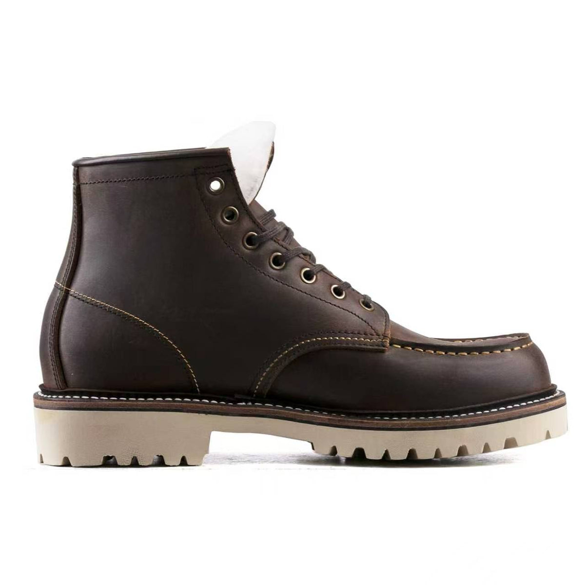 MocToe Woolen Boot -luosjiet®boots - Crazy Horse Red Brown
