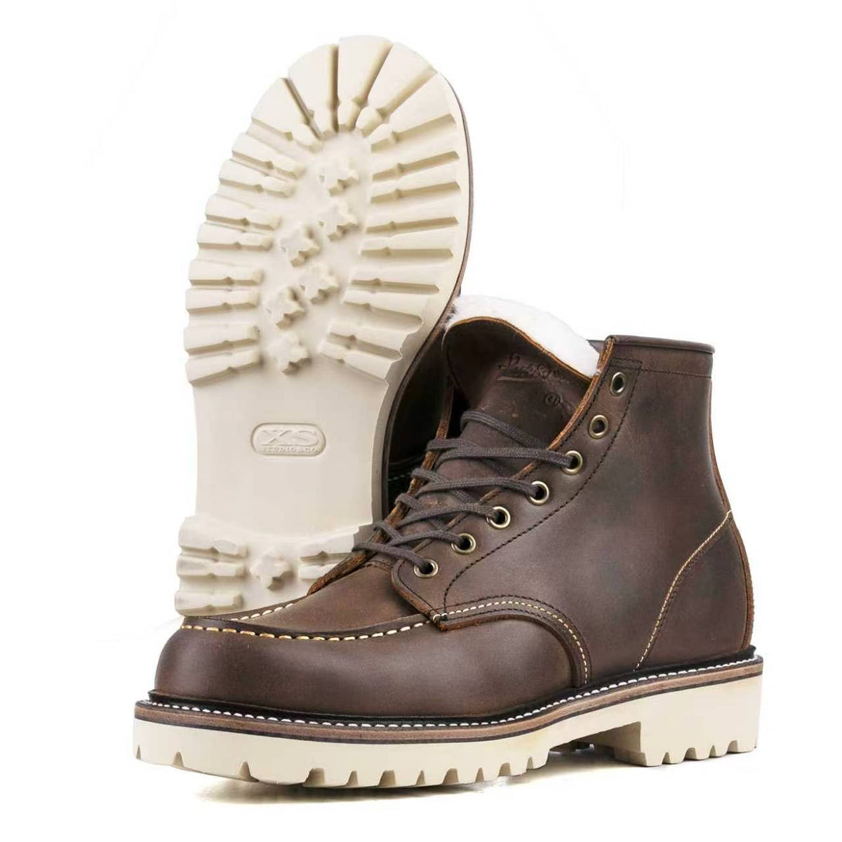 MocToe Woolen Boot -luosjiet®boots - Crazy Horse Red Brown