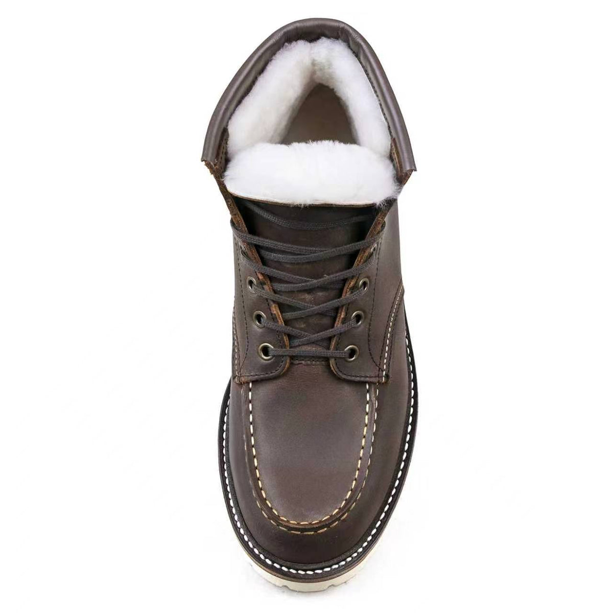 MocToe Woolen Boot -luosjiet®boots - Crazy Horse Red Brown