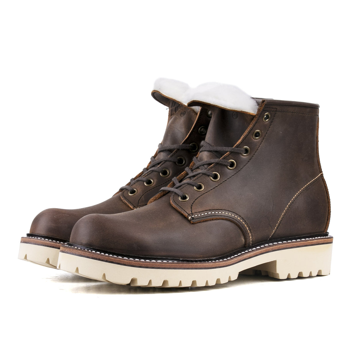 Plain Toe Woolen Boot -luosjiet®boots - Crazy Horse Red Brown