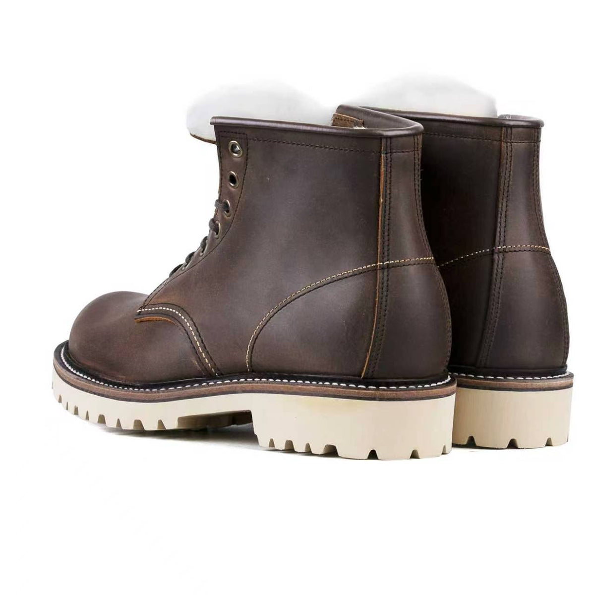 Plain Toe Woolen Boot -luosjiet®boots - Crazy Horse Red Brown