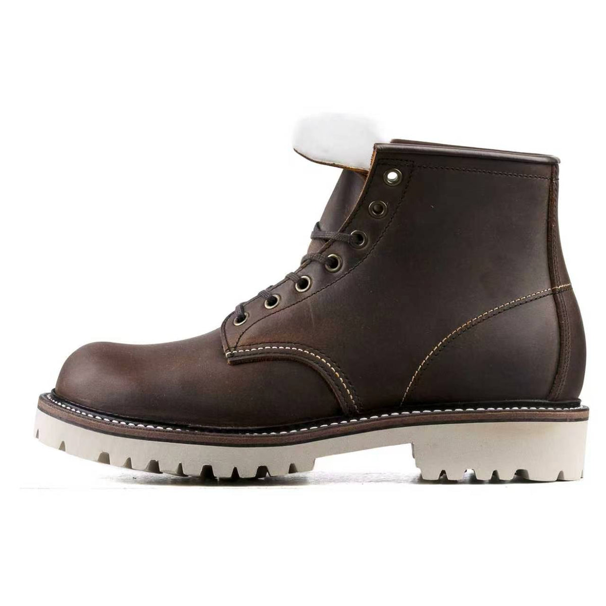 Plain Toe Woolen Boot -luosjiet®boots - Crazy Horse Red Brown