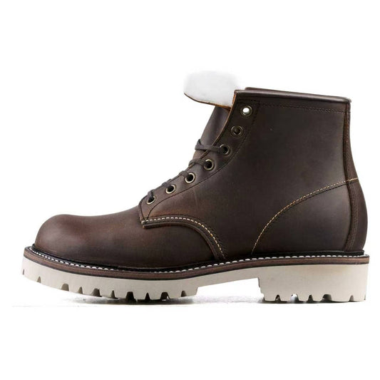 Plain Toe Woolen Boot -luosjiet®boots - Crazy Horse Red Brown