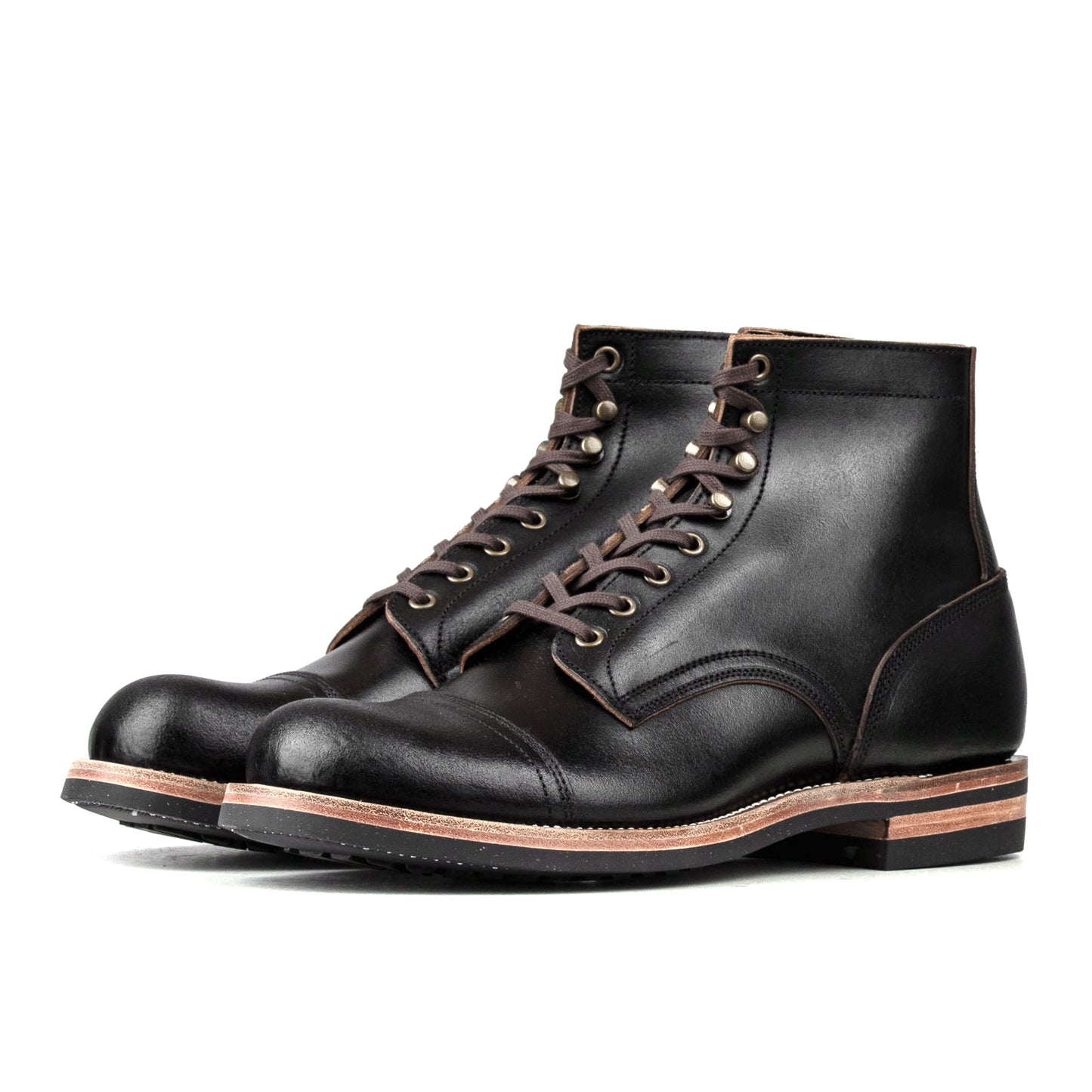 Munson CapToe Logging Boot -luosjiet®boots - Black Waxed Flesh