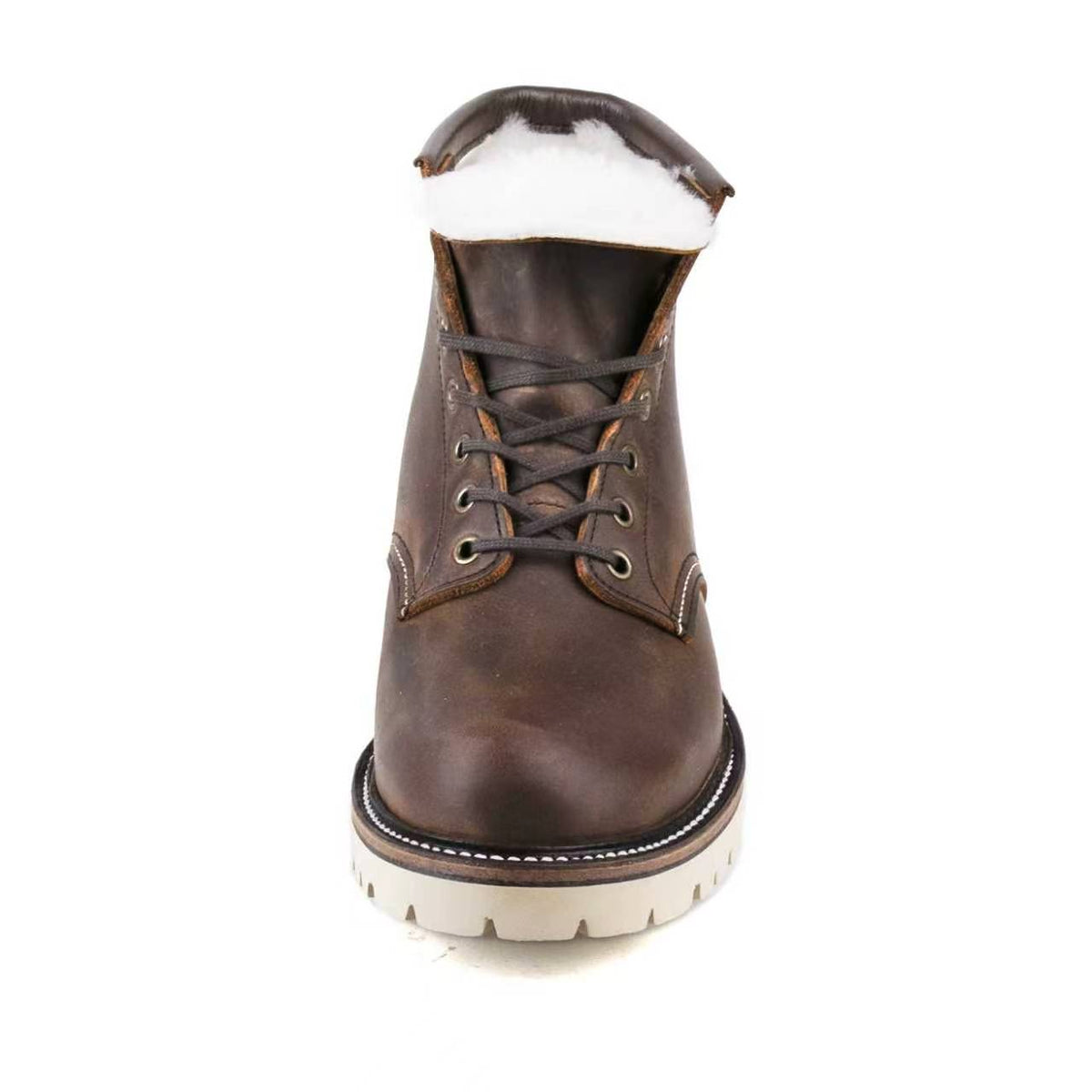 Plain Toe Woolen Boot -luosjiet®boots - Crazy Horse Red Brown