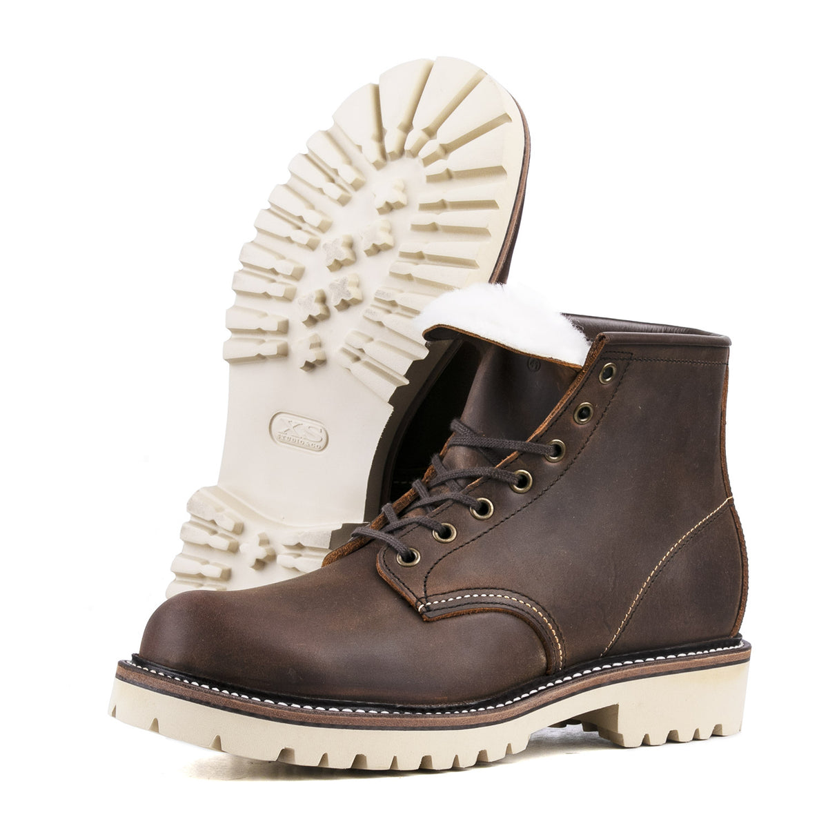 Plain Toe Woolen Boot -luosjiet®boots - Crazy Horse Red Brown