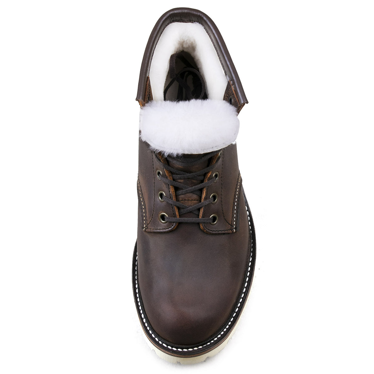 Plain Toe Woolen Boot -luosjiet®boots - Crazy Horse Red Brown