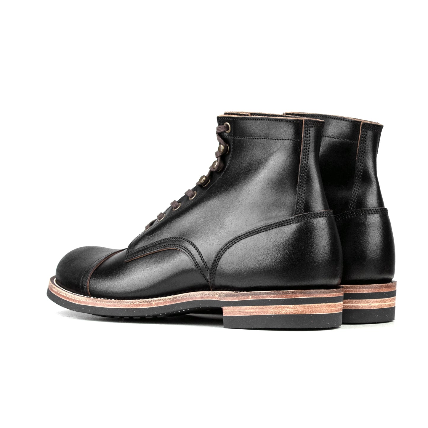 Munson CapToe Logging Boot -luosjiet®boots - Black Waxed Flesh