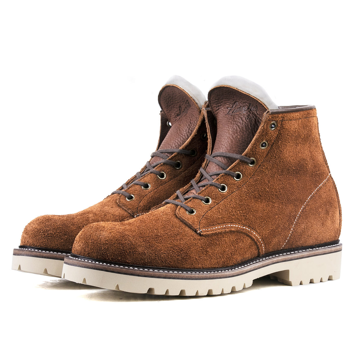 Plain Toe Woolen Boot -luosjiet®boots - Yellow Brown Oiled Cowhide Reverse
