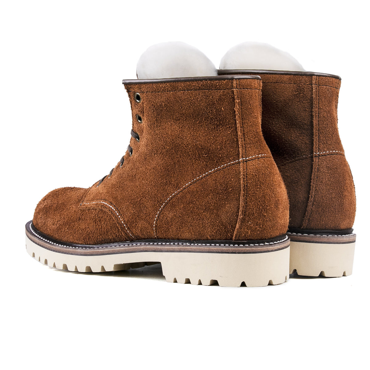 Plain Toe Woolen Boot -luosjiet®boots - Yellow Brown Oiled Cowhide Reverse