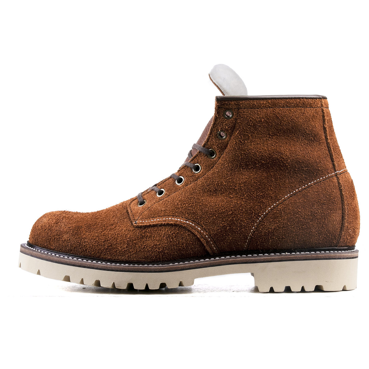 Plain Toe Woolen Boot -luosjiet®boots - Yellow Brown Oiled Cowhide Reverse