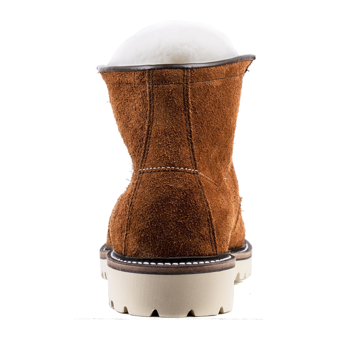 Plain Toe Woolen Boot -luosjiet®boots - Yellow Brown Oiled Cowhide Reverse