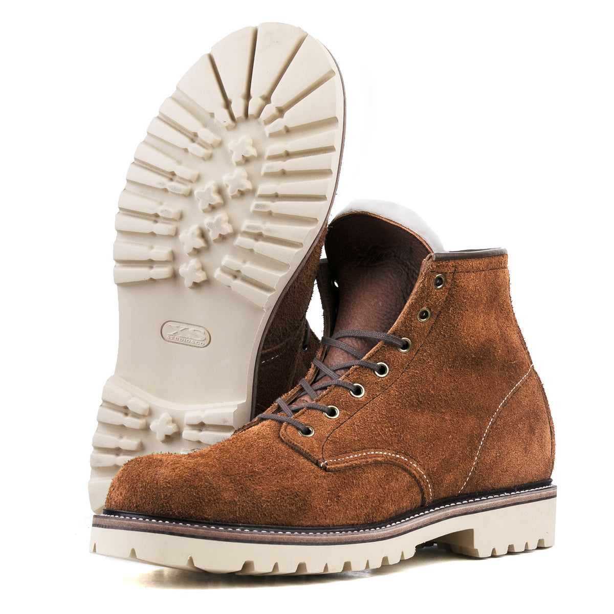 Plain Toe Woolen Boot -luosjiet®boots - Yellow Brown Oiled Cowhide Reverse