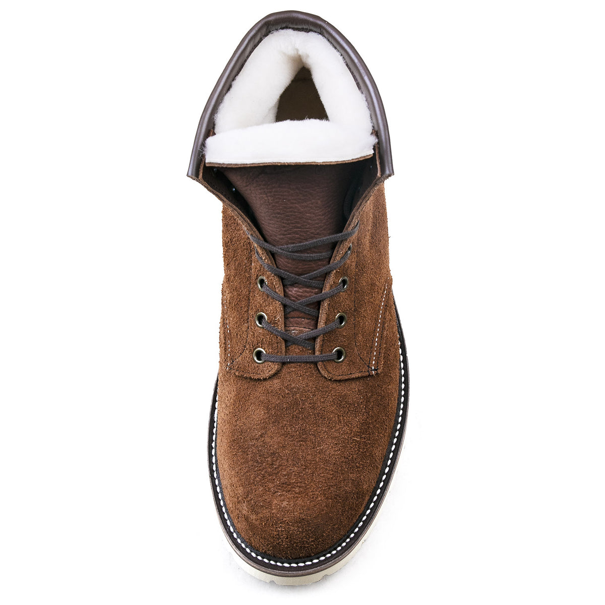 Plain Toe Woolen Boot -luosjiet®boots - Yellow Brown Oiled Cowhide Reverse