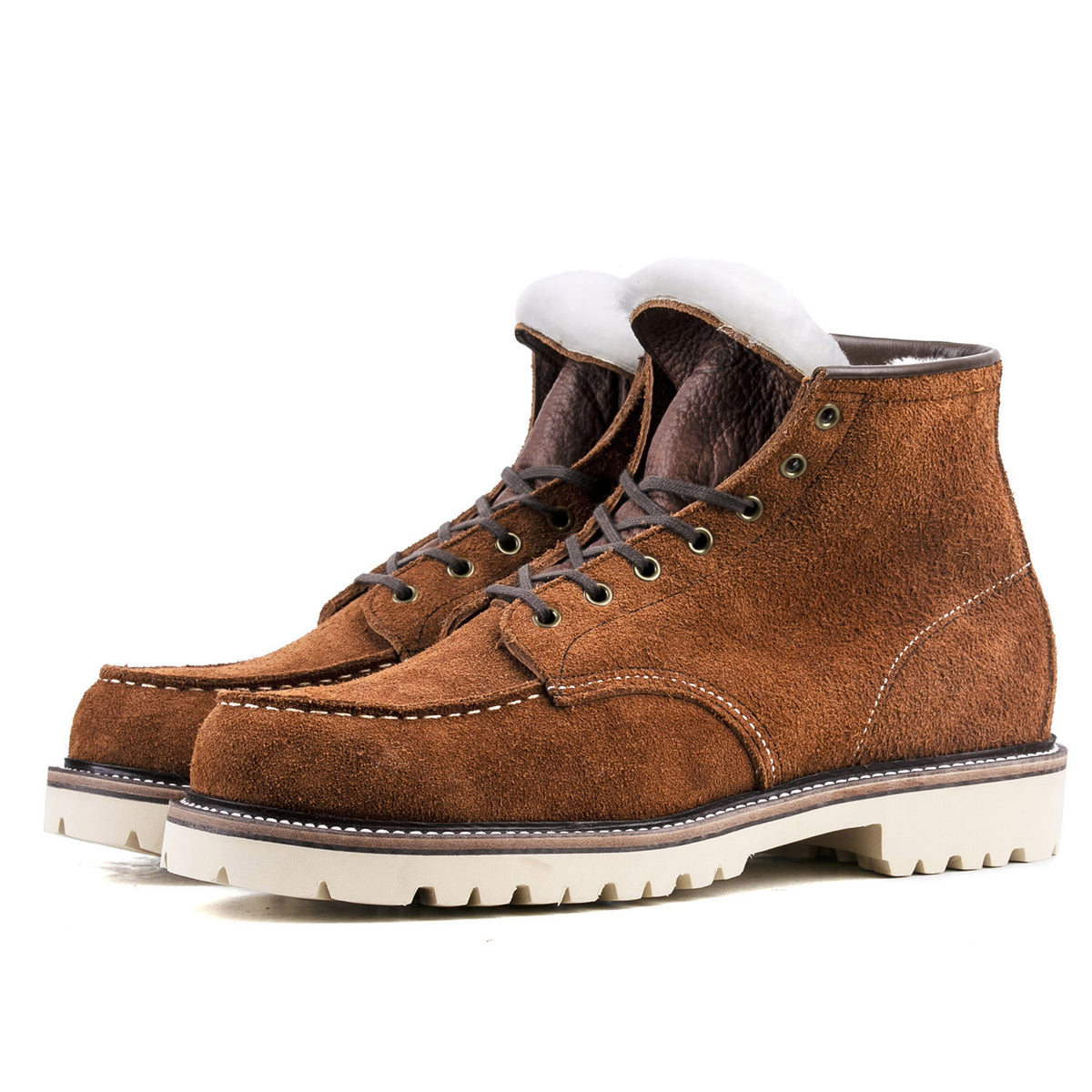 MocToe Woolen Boot -luosjiet®boots - Yellow Brown Oiled Cowhide Reverse