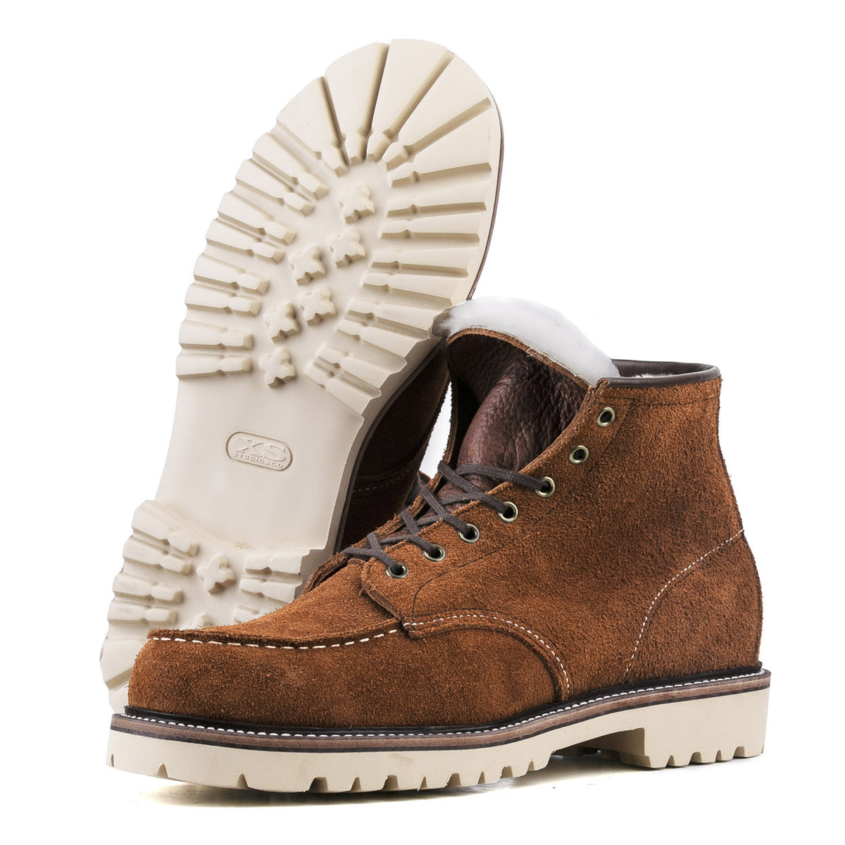 MocToe Woolen Boot -luosjiet®boots - Yellow Brown Oiled Cowhide Reverse
