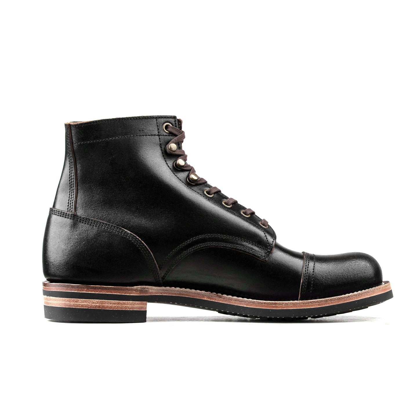 Munson CapToe Logging Boot -luosjiet®boots - Black Waxed Flesh