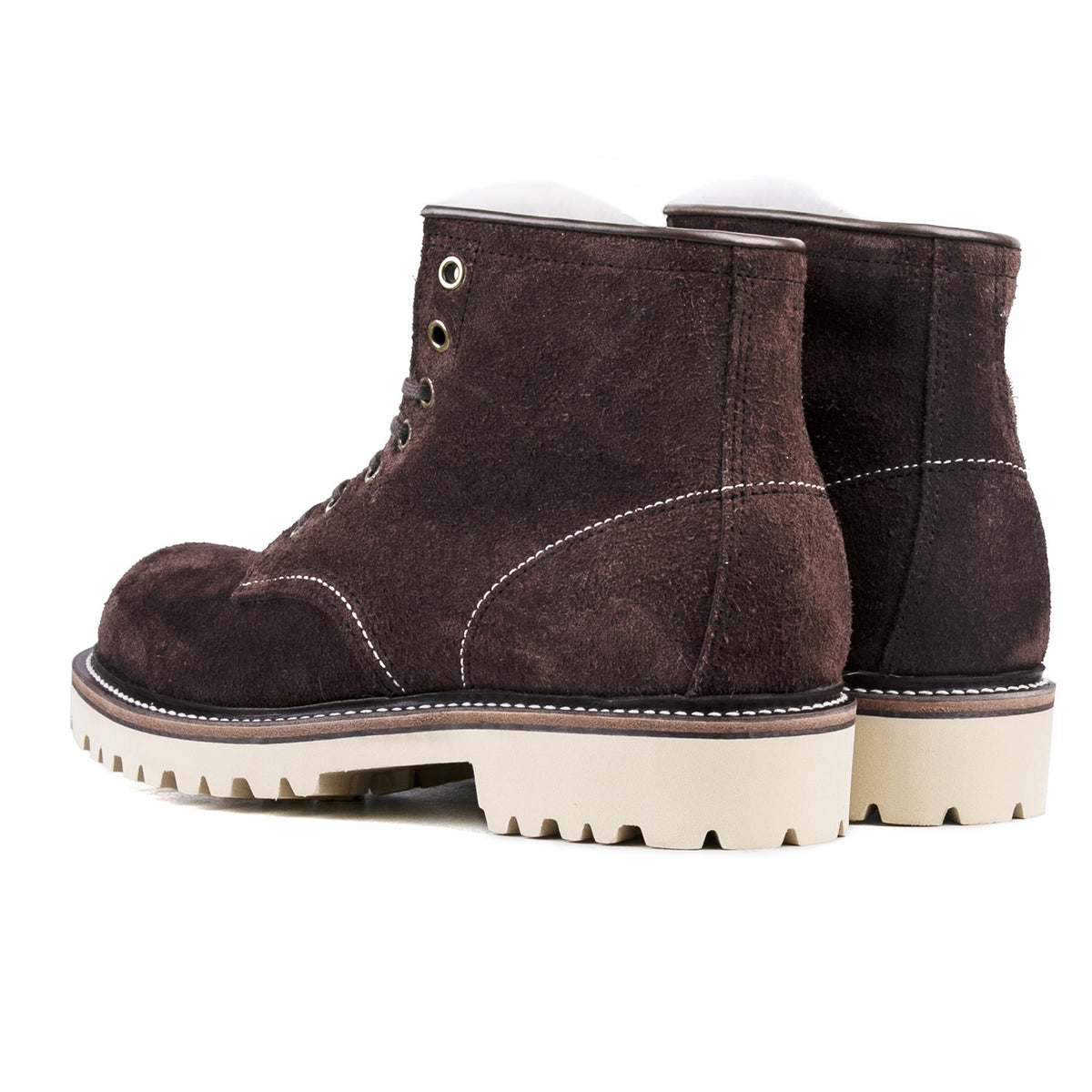 Plain Toe Woolen Boot -luosjiet®boots - Dark Brown Oiled Cowhide Reverse(Short Hair)