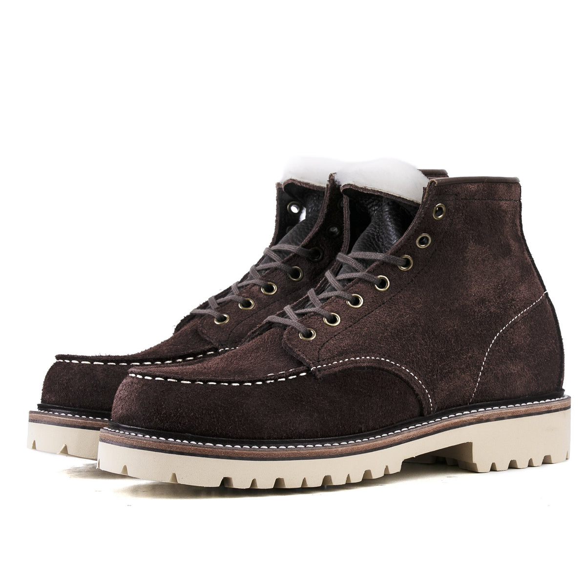 MocToe Woolen Boot -luosjiet®boots - Dark Brown Oiled Cowhide Reverse(Short Hair)