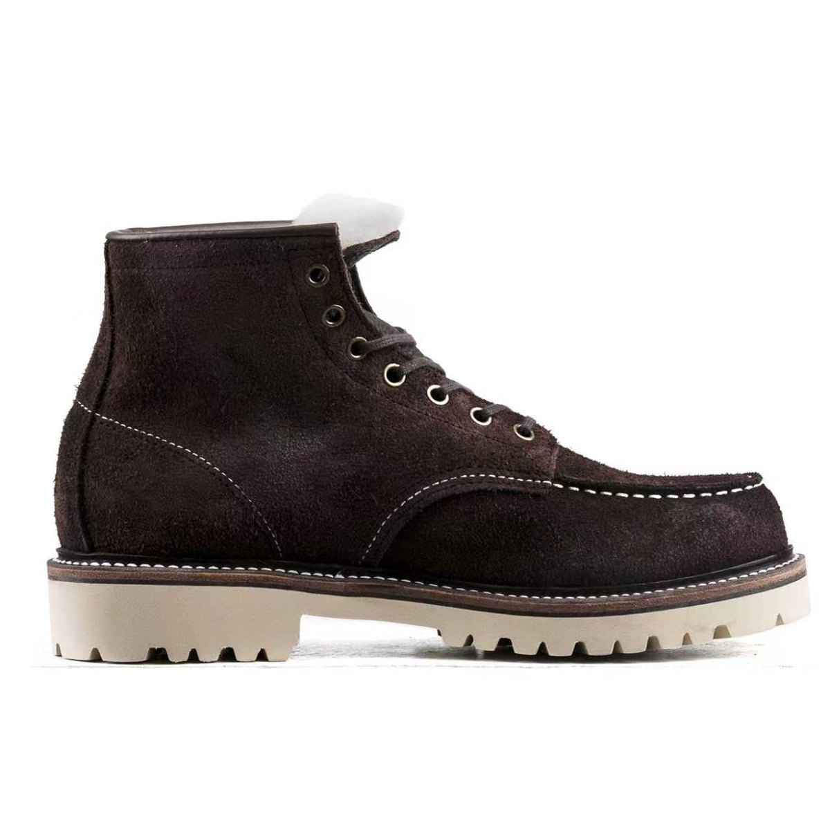 MocToe Woolen Boot -luosjiet®boots - Dark Brown Oiled Cowhide Reverse(Short Hair)