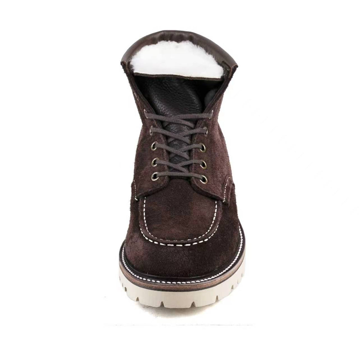 MocToe Woolen Boot -luosjiet®boots - Dark Brown Oiled Cowhide Reverse(Short Hair)