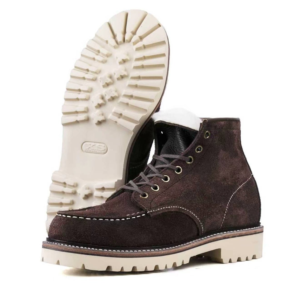 MocToe Woolen Boot -luosjiet®boots - Dark Brown Oiled Cowhide Reverse(Short Hair)