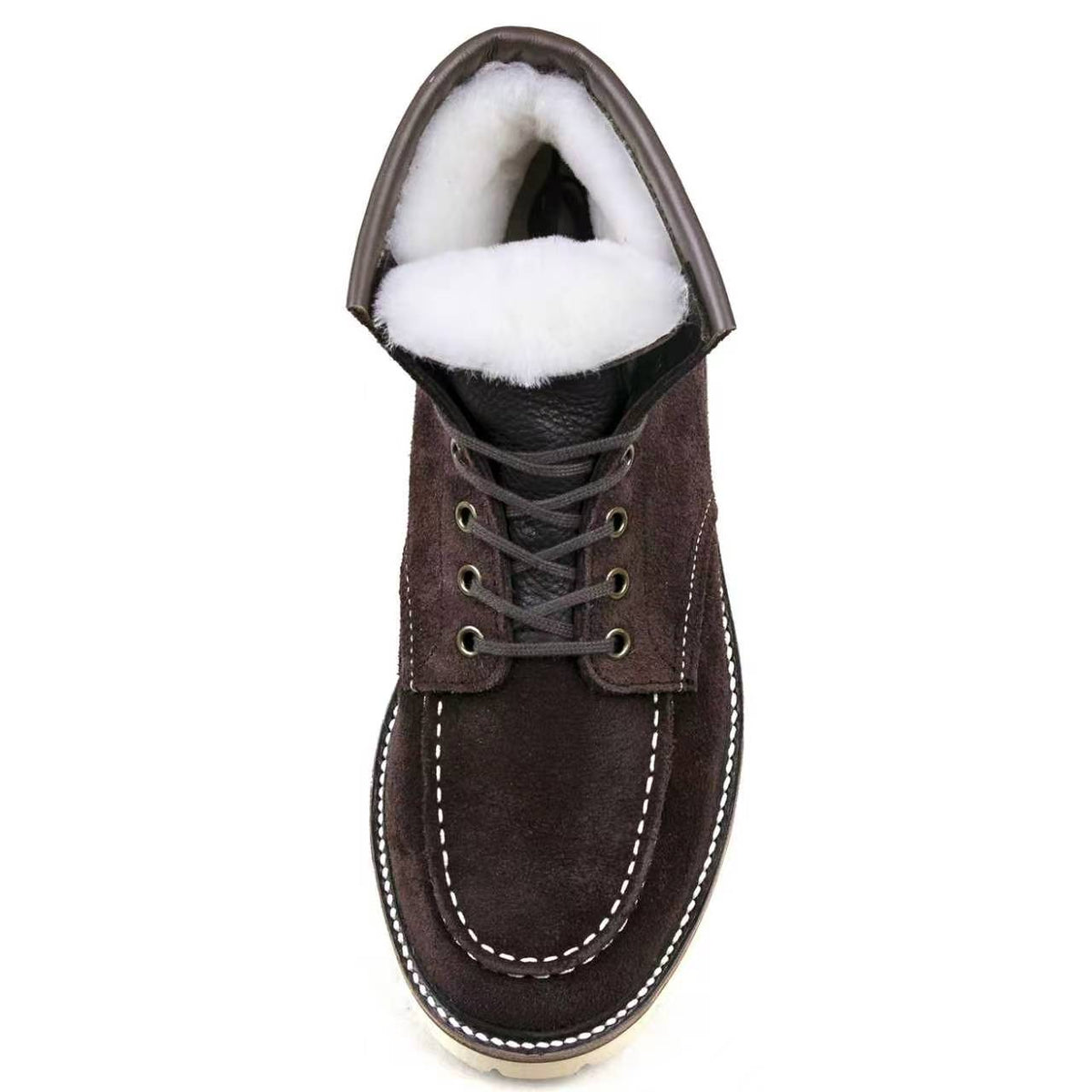 MocToe Woolen Boot -luosjiet®boots - Dark Brown Oiled Cowhide Reverse(Short Hair)