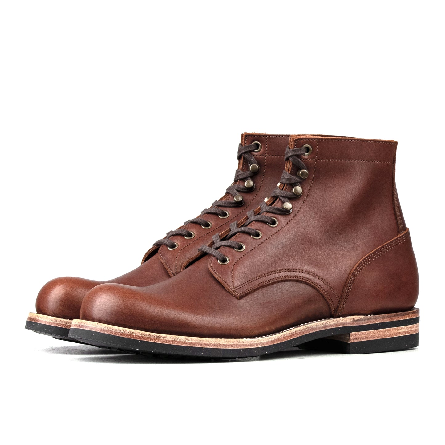 Munson Plain Toe Logging Boot -luosjiet®boots - Brown Full Grain oiled Cowhide
