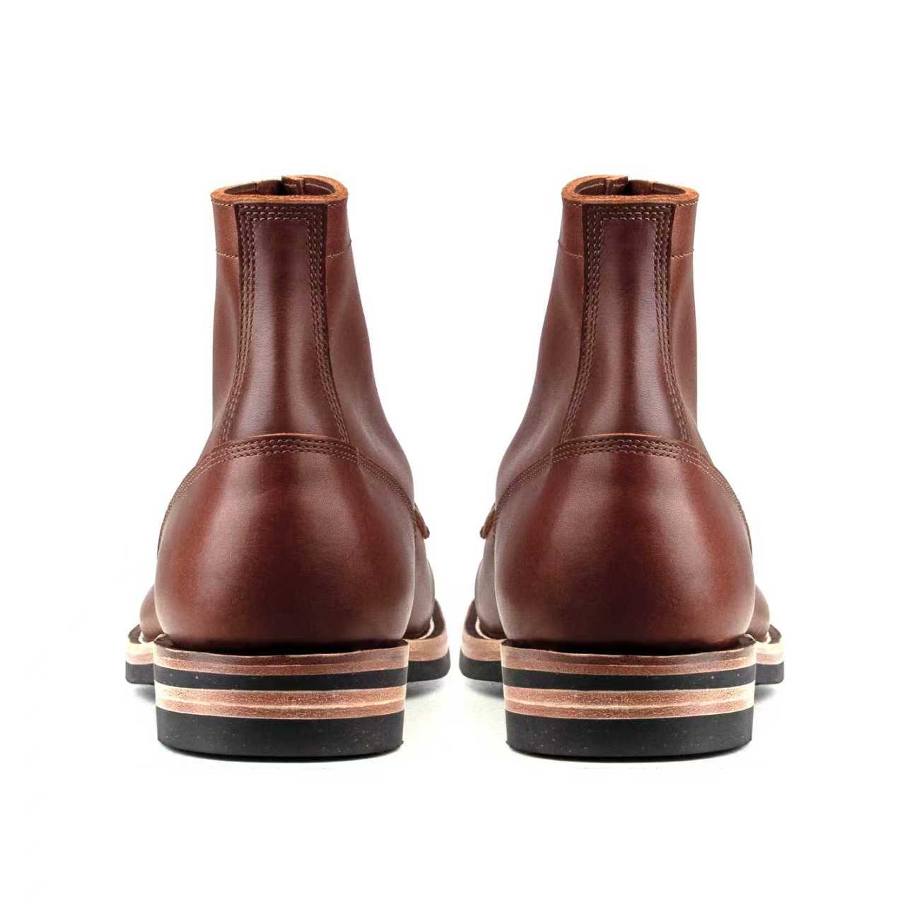 Munson Plain Toe Logging Boot -luosjiet®boots - Brown Full Grain oiled Cowhide