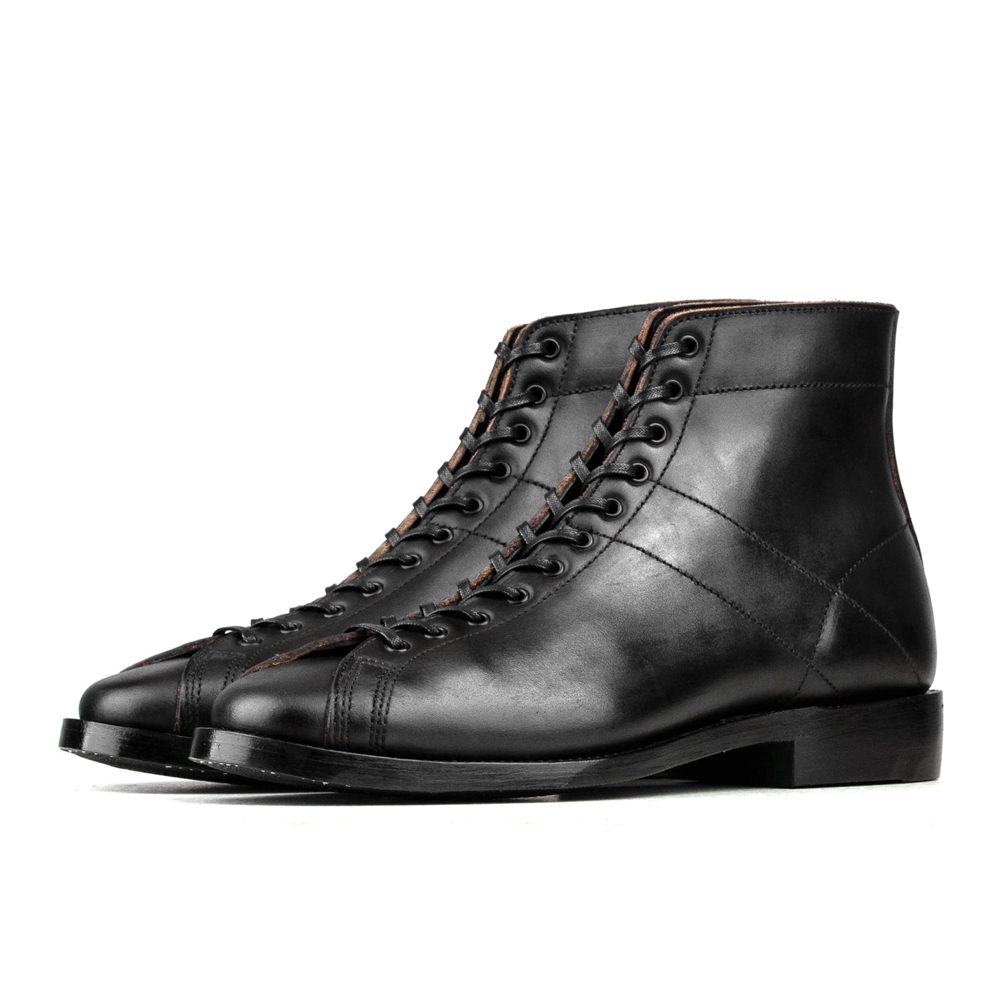 Boxing Boot B02 - luosjiet®boots MTO -  Black TeaCore (Hand Dyed) Oiled Nubuck