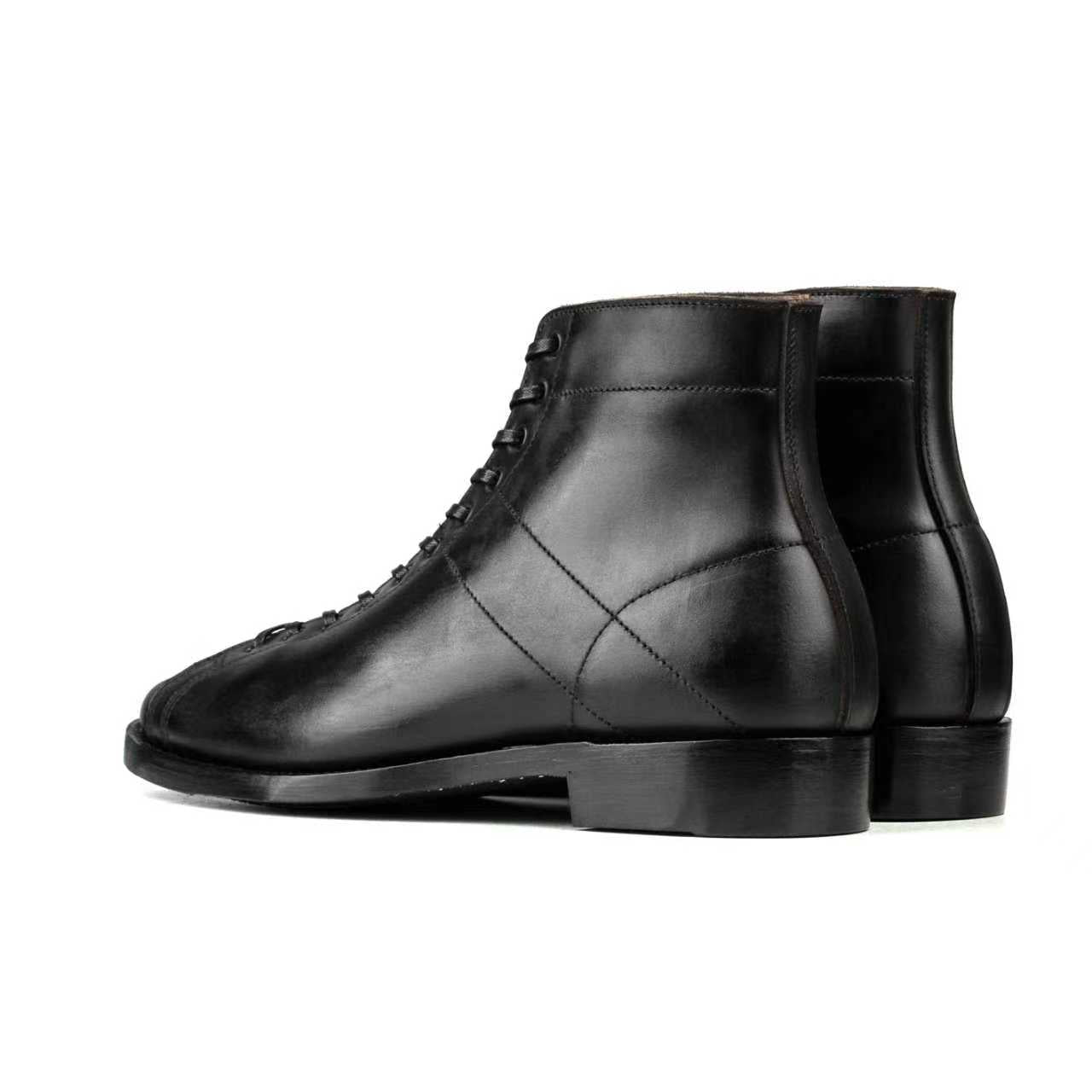 Boxing Boot B02 - luosjiet®boots MTO -  Black TeaCore (Hand Dyed) Oiled Nubuck