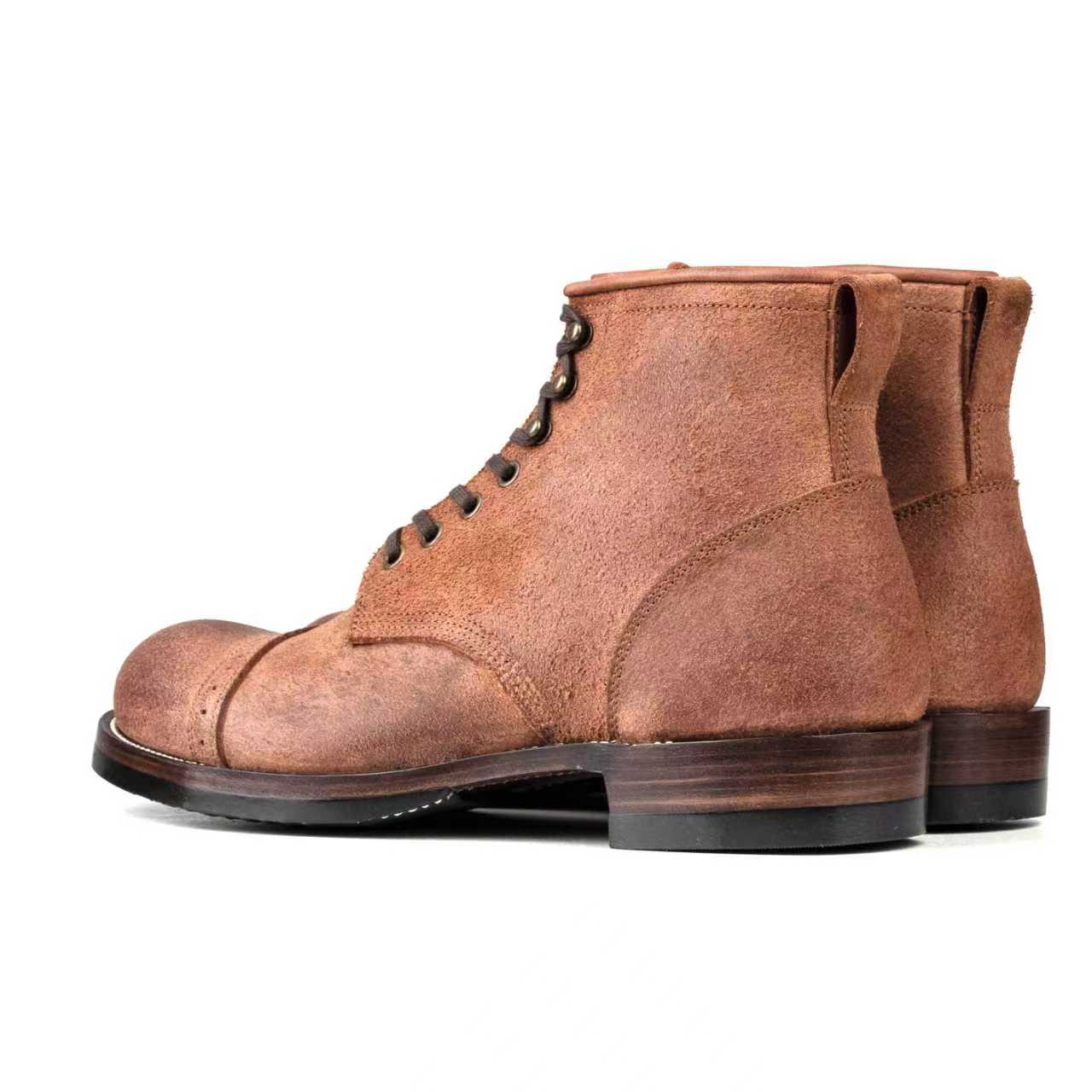 Munson Paratroop Boots P02 - luosjiet®boots MTO - Tan Latigo Grain Cowhide Reverse