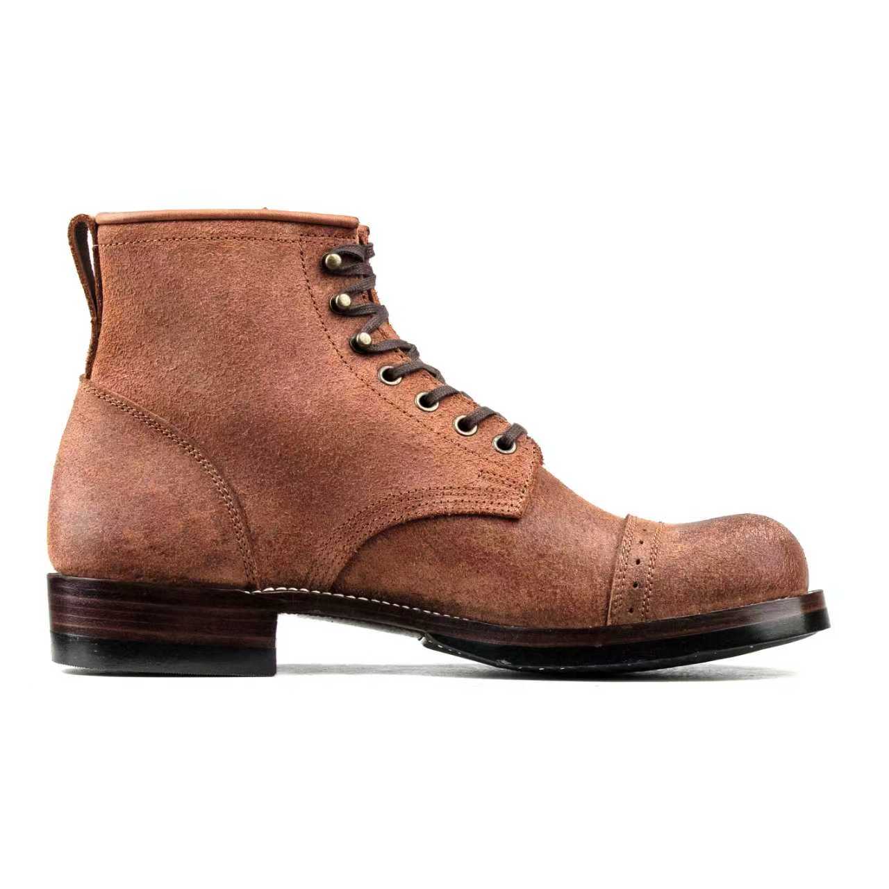 Munson Paratroop Boots P02 - luosjiet®boots MTO - Tan Latigo Grain Cowhide Reverse