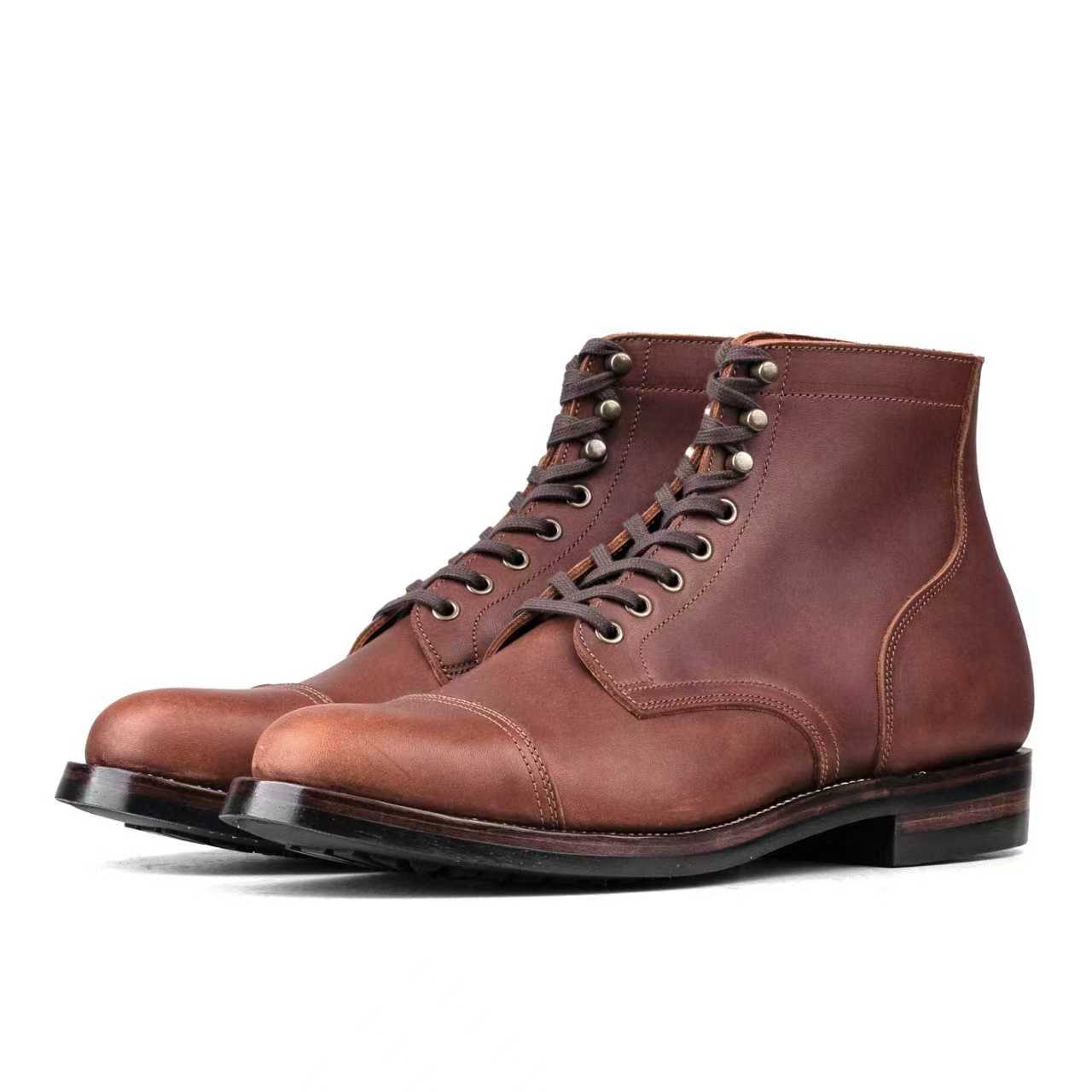 CapToe Service Boot -luosjiet®boots - Brown Full Grain oiled Cowhide