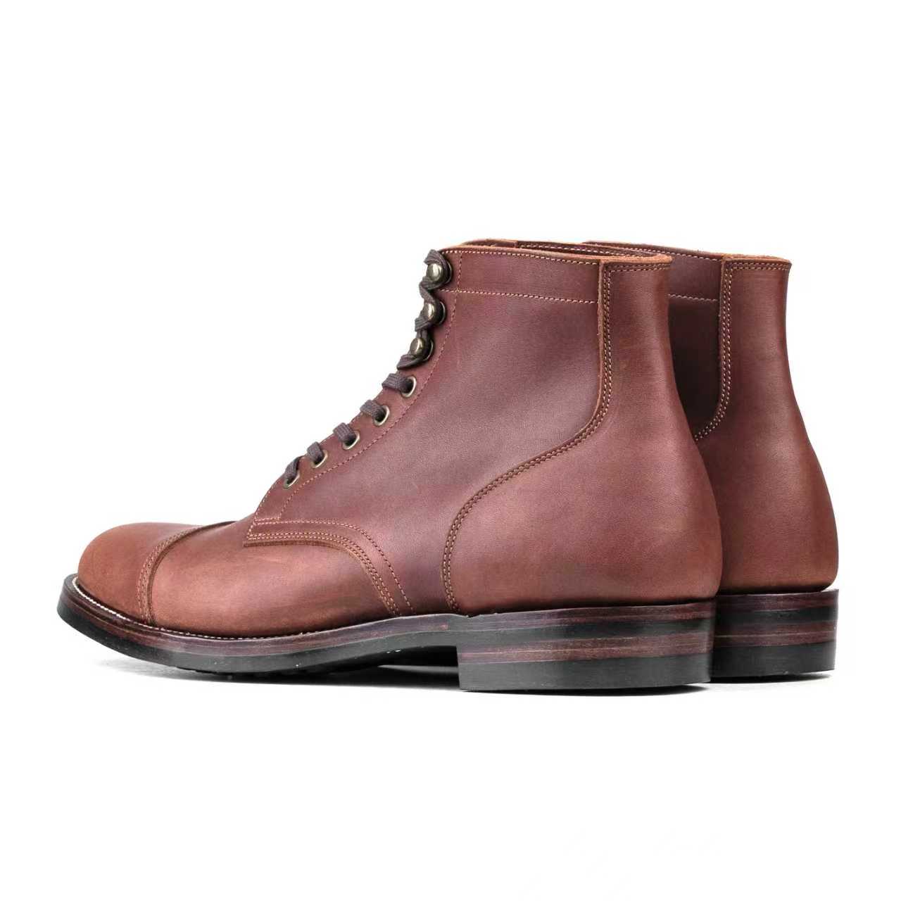 CapToe Service Boot -luosjiet®boots - Brown Full Grain oiled Cowhide