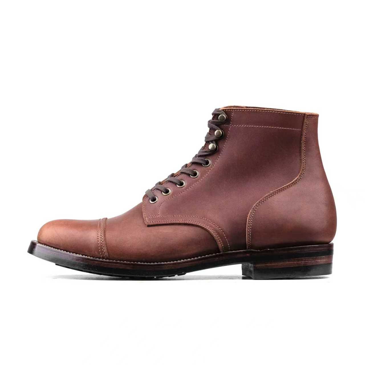 CapToe Service Boot -luosjiet®boots - Brown Full Grain oiled Cowhide