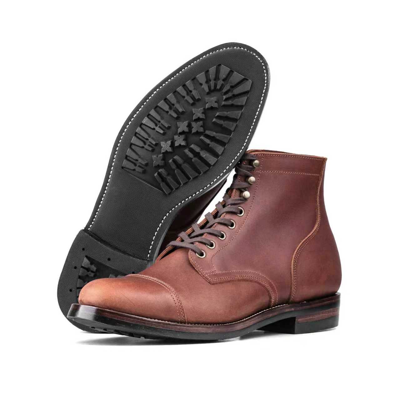 CapToe Service Boot -luosjiet®boots - Brown Full Grain oiled Cowhide